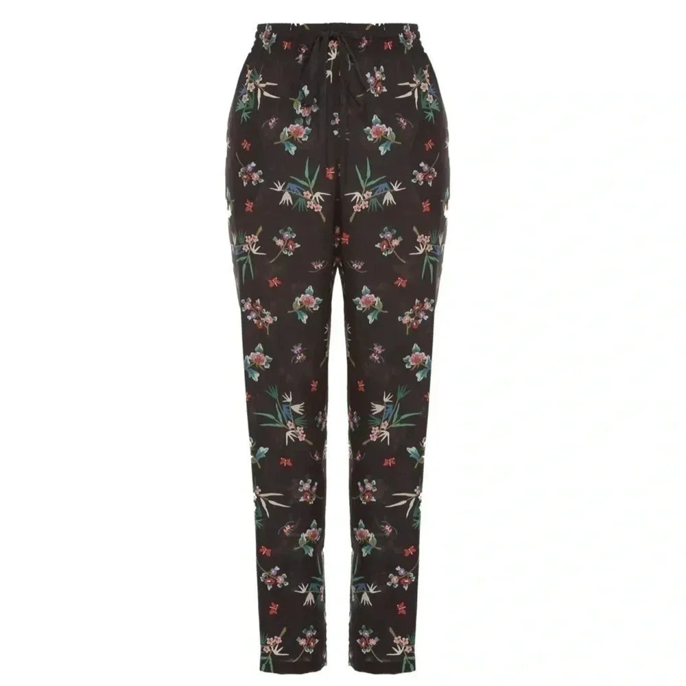 REDValentino NWOT Wallpaper Floral 100% Silk Pants Size Medium
